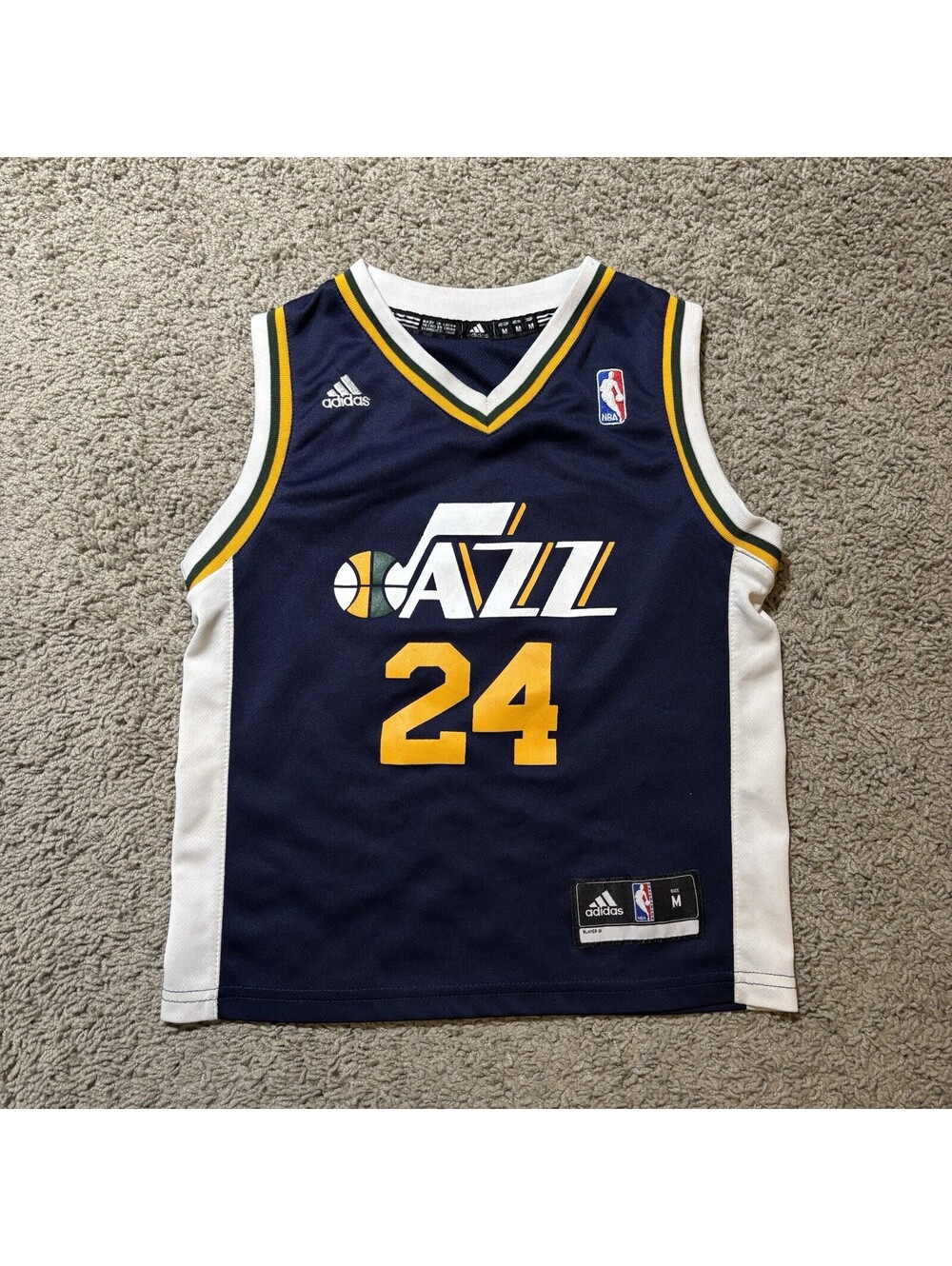 adidas NBA Utah Jazz Paul Millsap #24 Basketball Jersey Youth Medium 10-12 Navy
